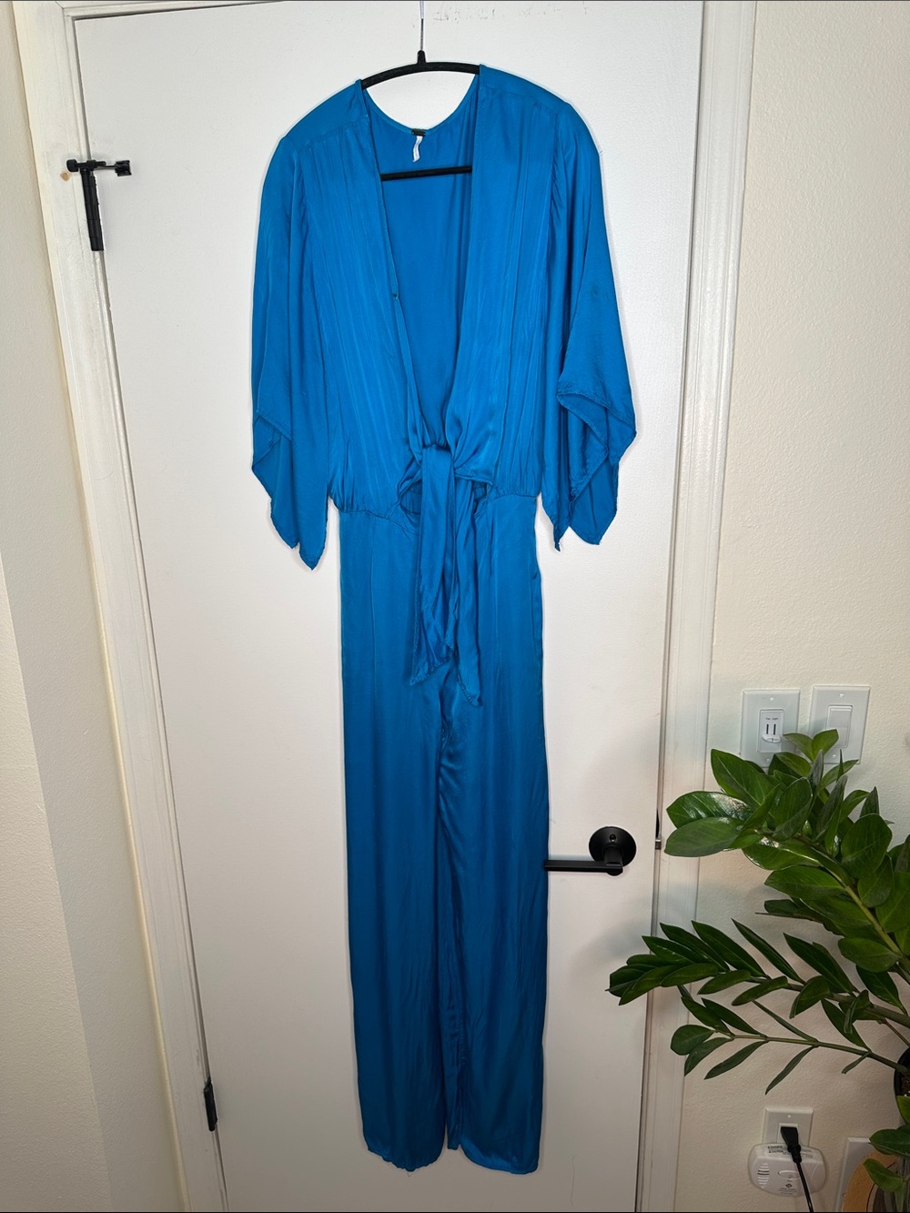 Young Fabulous & Broke Teal-Blue Tie-Front Jumpsuit